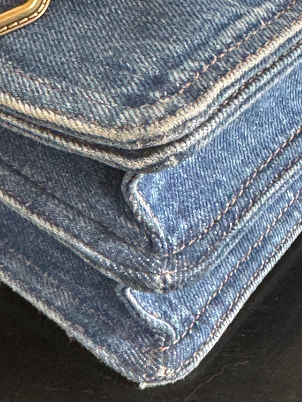 Coach Pillow Tabby 26 Denim Chain Shoulder Bag Large Blue Jean Crossbody - Picture 13 of 16